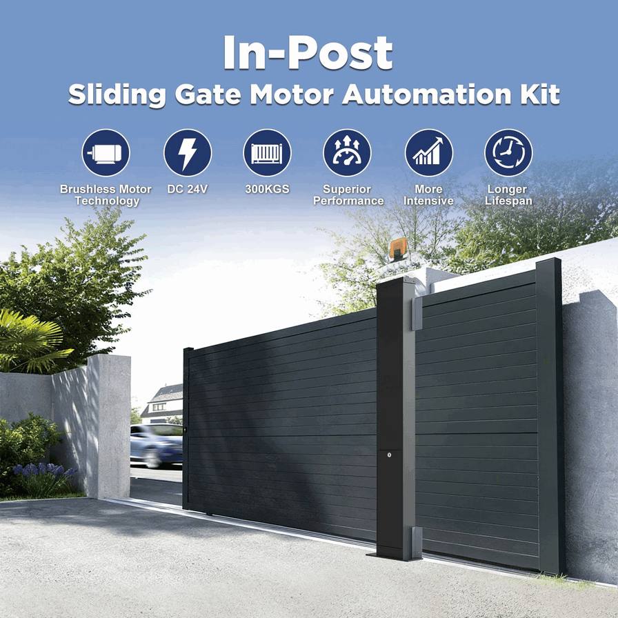 Mesin Pagar Geser Industri 300kg In-Post Sliding Gate Motor Pabrik Gudang